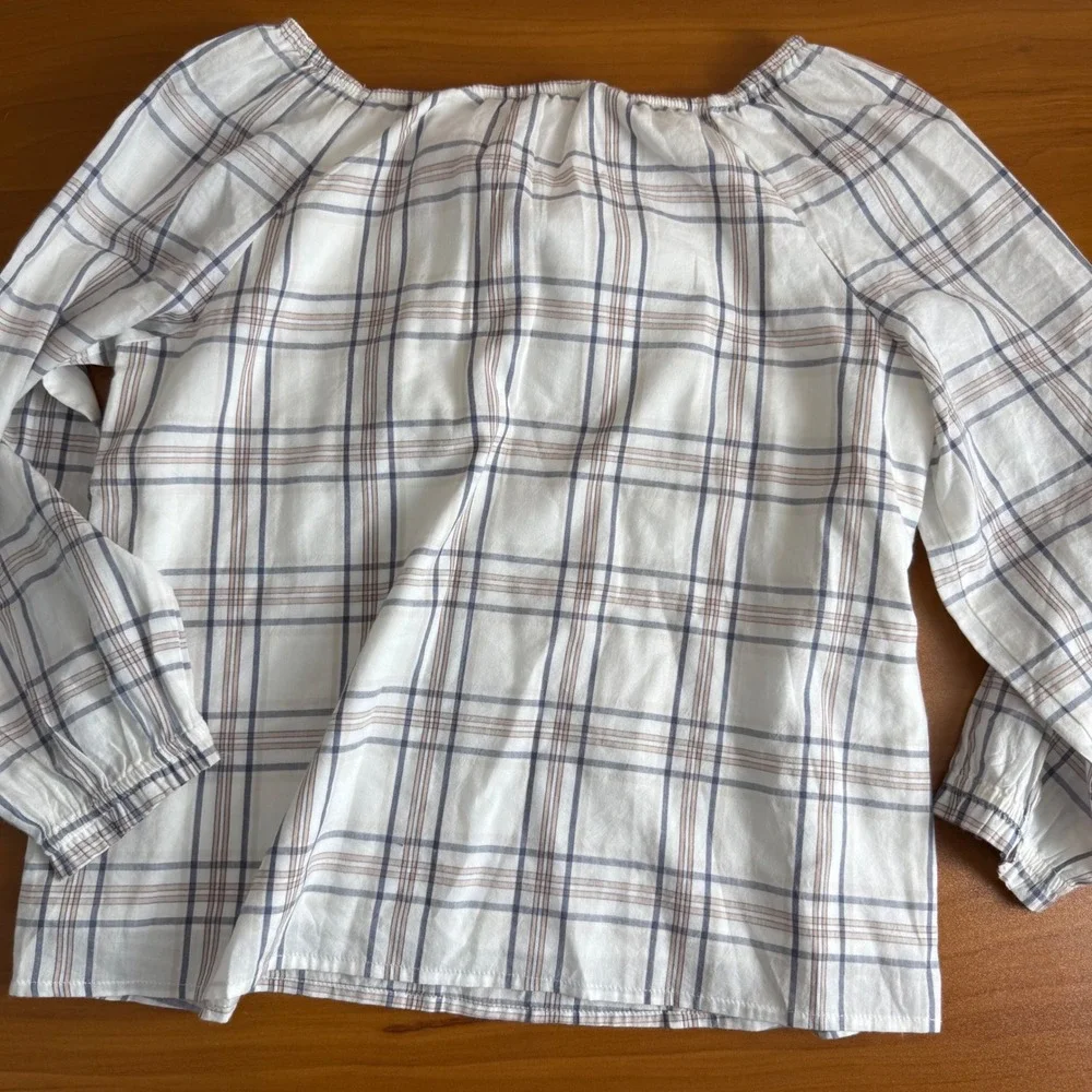 Abercrombie Girls Plaid Shirt‎ Long Sleeve Bow Tie Top 11/12